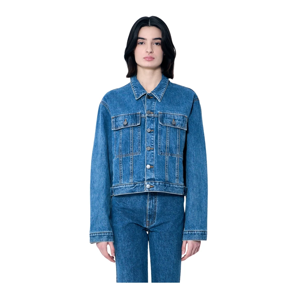 Khaite Klassieke Denimjas Paneelconstructie Blue Dames