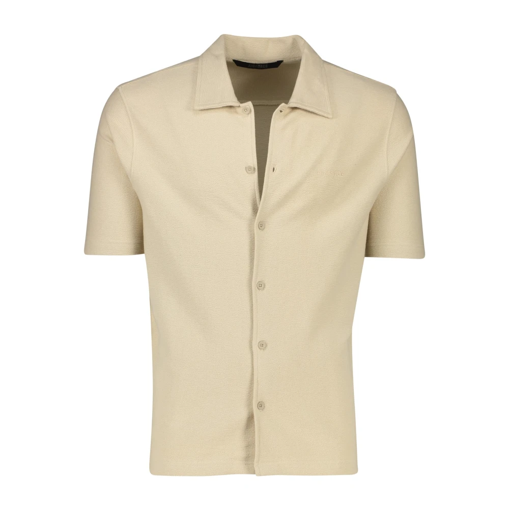 Airforce Casual korte mouw beige overhemd Beige Heren