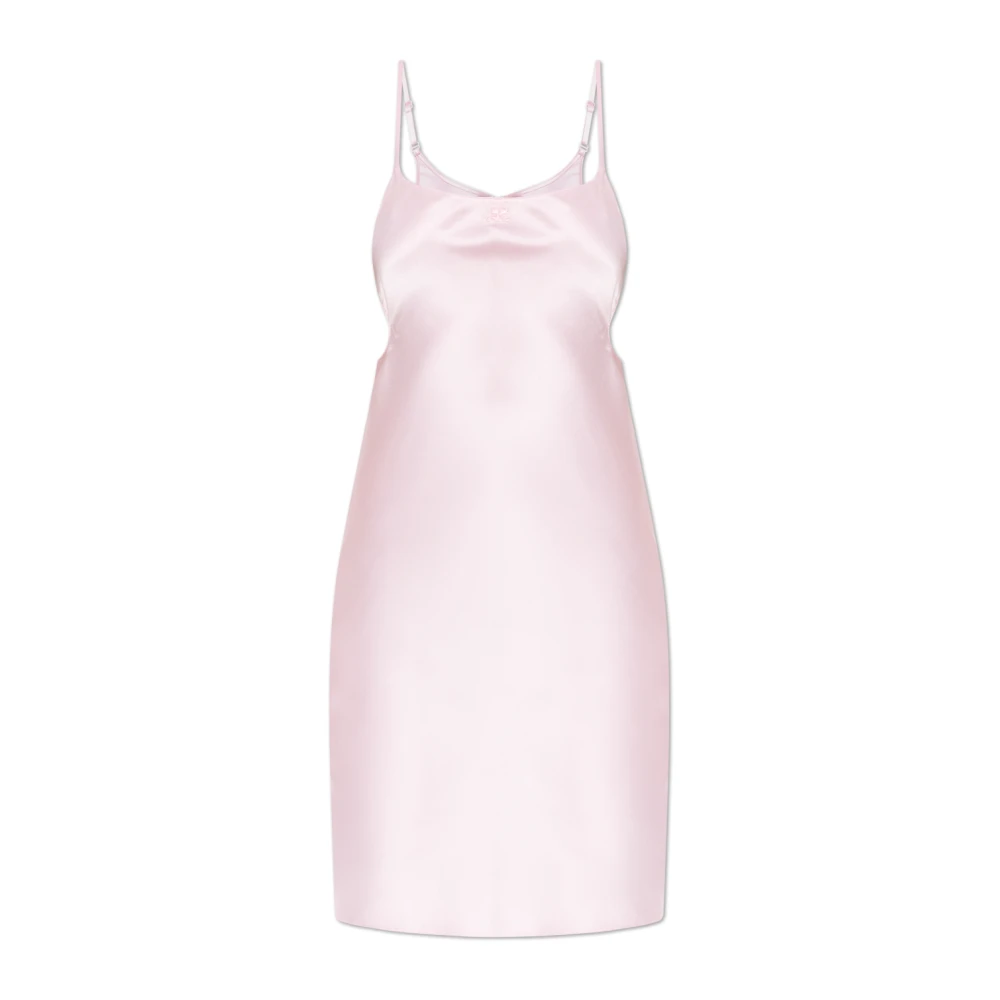 Courrèges Vrouw Roze Kleedjes Dames, S, Satijn, Satijnen Slip Dress