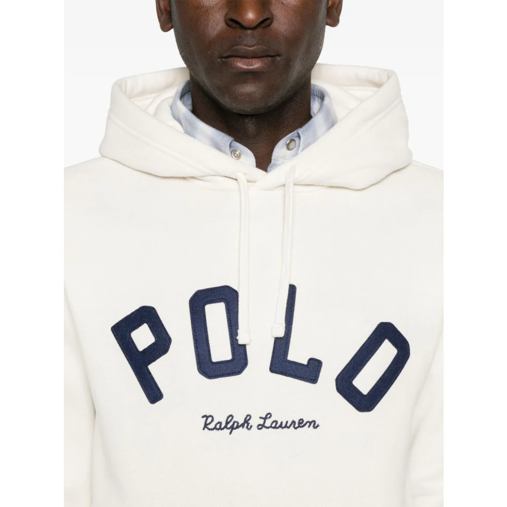 Polo Ralph Lauren Witte Sweater met Logo Applicatie White Heren