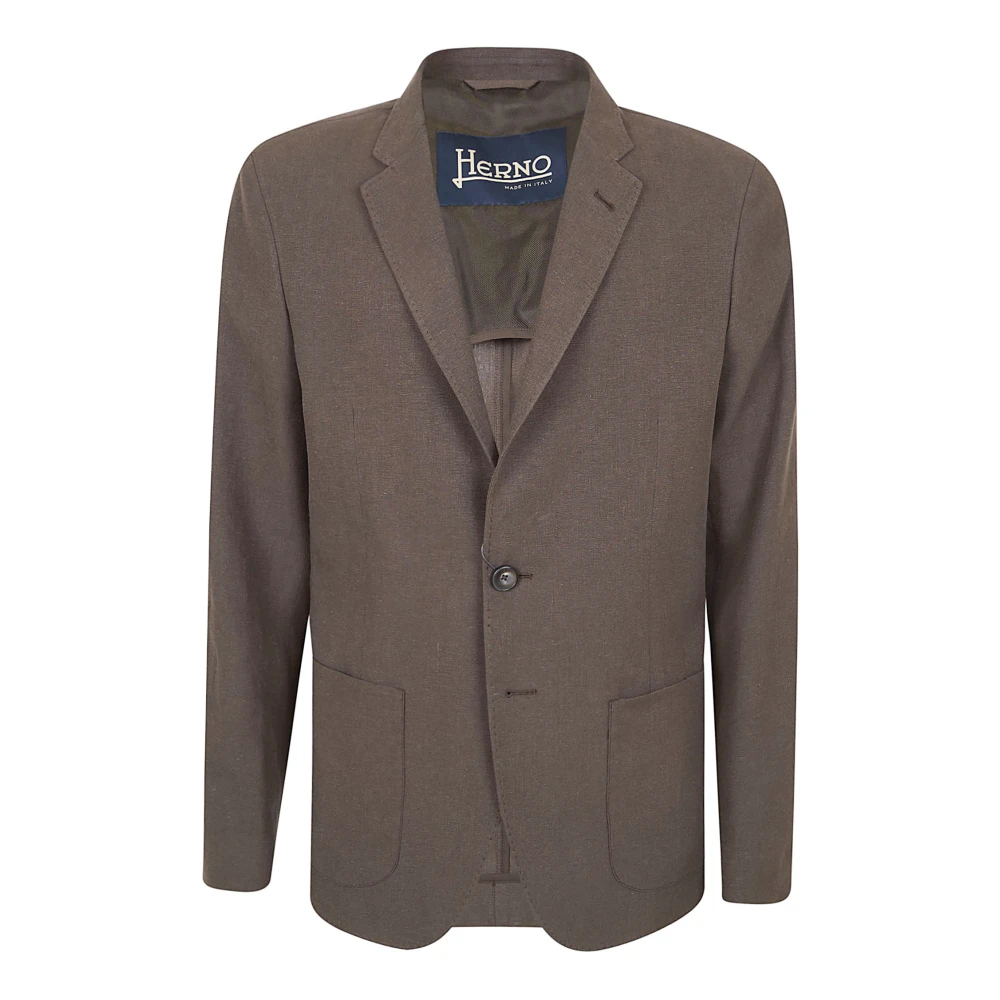 Herno Herren Braun Leinenjacke