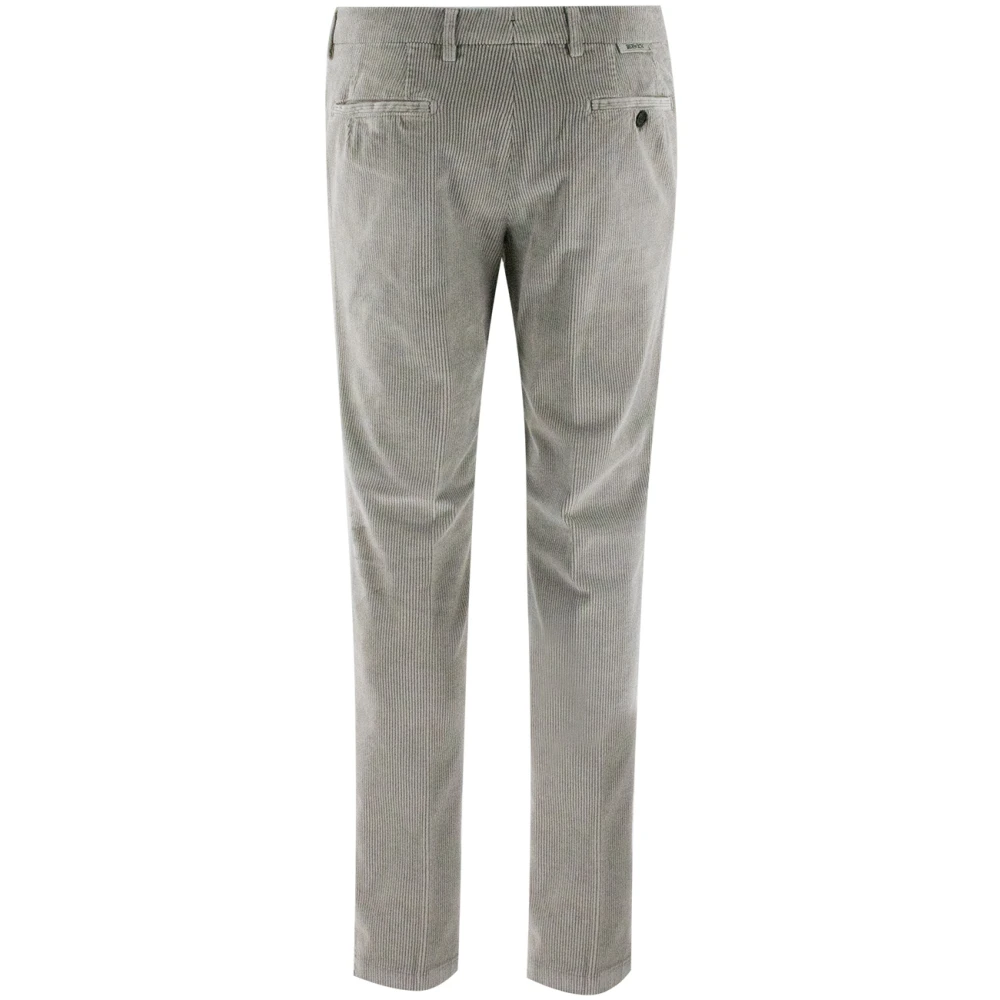 Berwich Stijlvolle Herenbroek met Klassieke Details Gray Heren