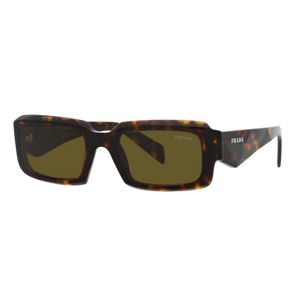Prada Men's Brown Sunglasses,, Rectangular Sunglasses With Dark Lenses Medium