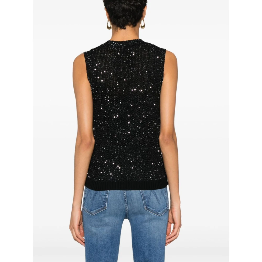 Golden Goose Melyssa Top met pailletten en gebreid Black Dames