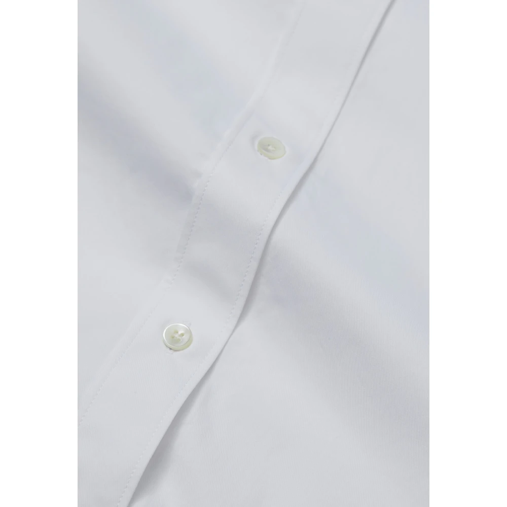 closed Popeline overhemd met mouwvouwdetail White Dames