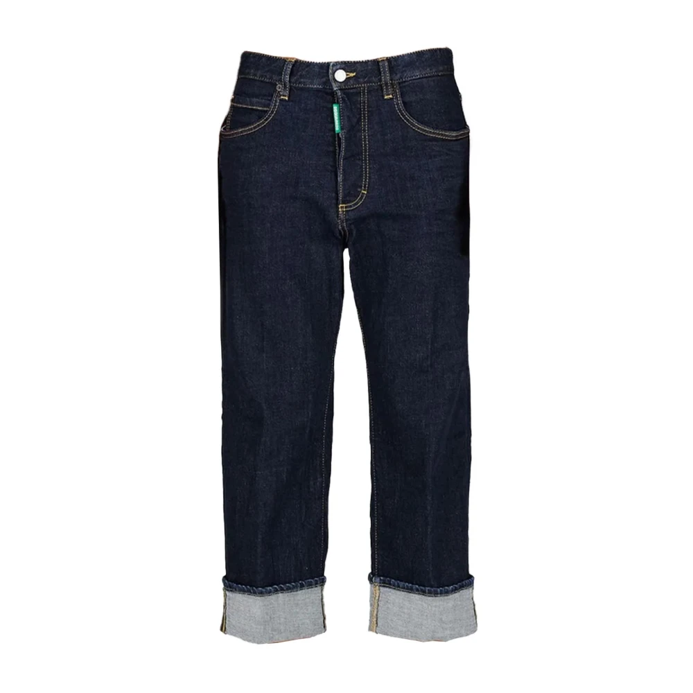 Dsquared2 Cropped Jeans met Contraststiksels Blue Dames