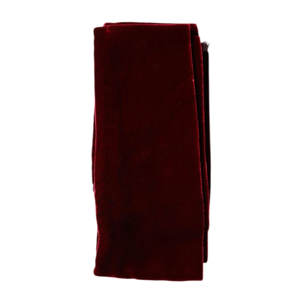 Dolce & Gabbana Women's Red Luxurious Fringe Shawl Wrap Scarf