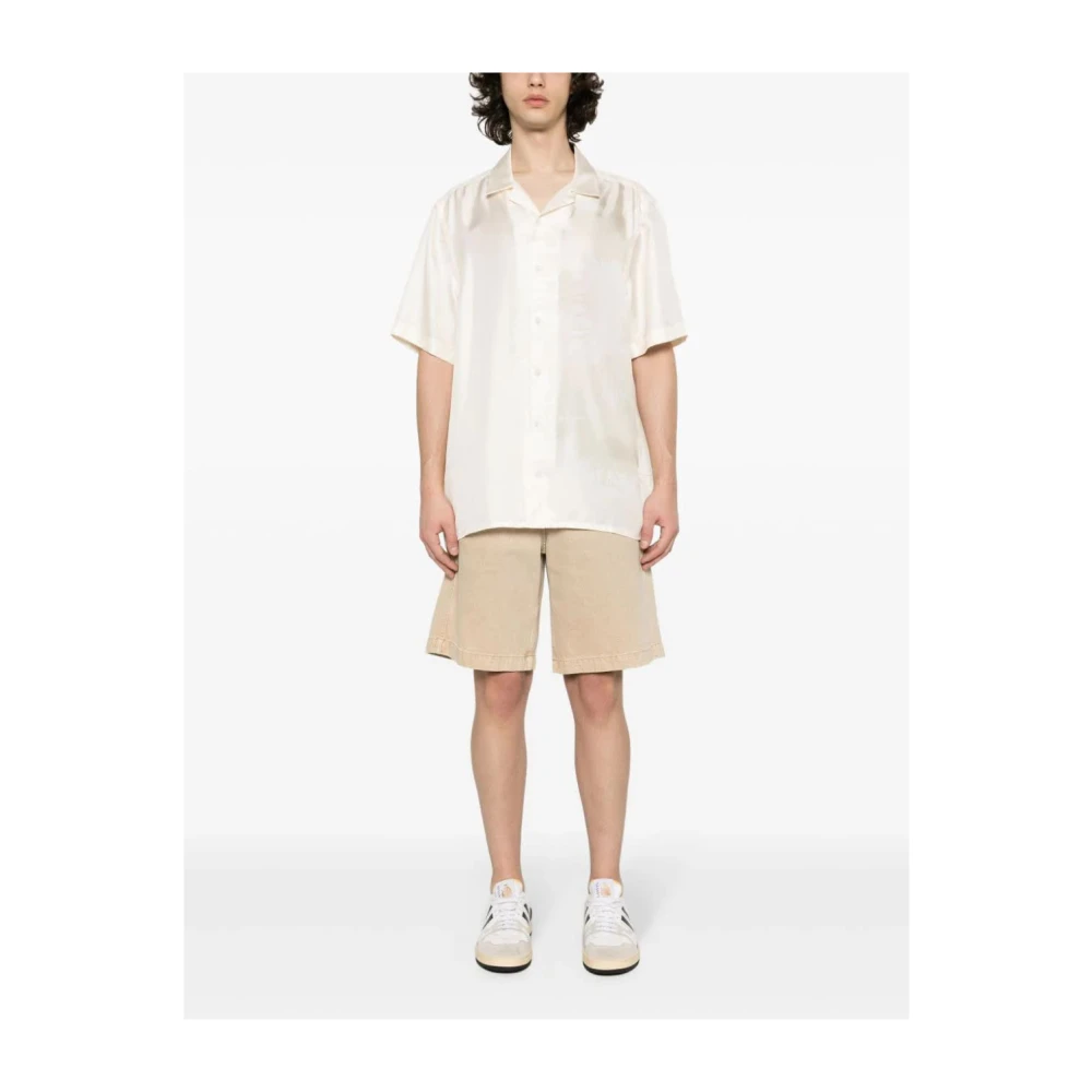 Calvin Klein Short Sleeve Shirts Beige Heren