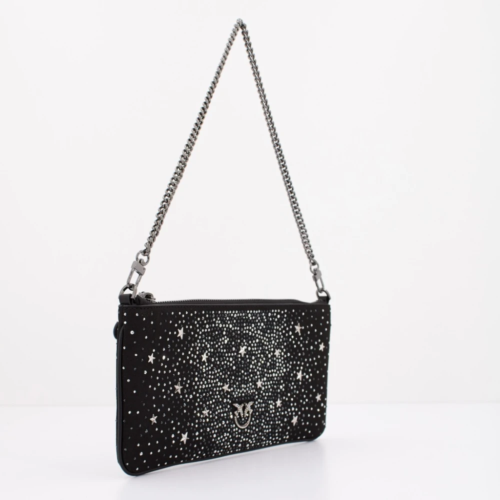 pinko Platte Horizontale Schoudertassen Black Dames