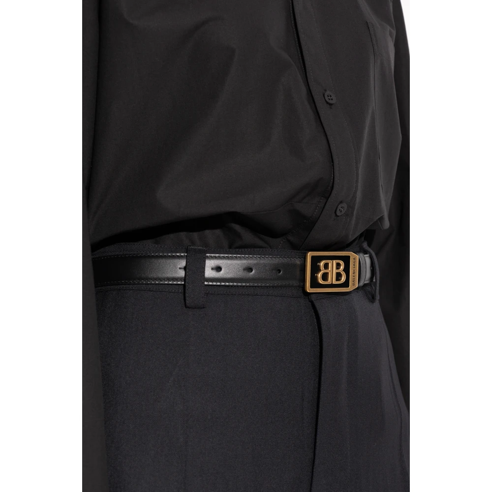 Balenciaga Leren riem Black Dames