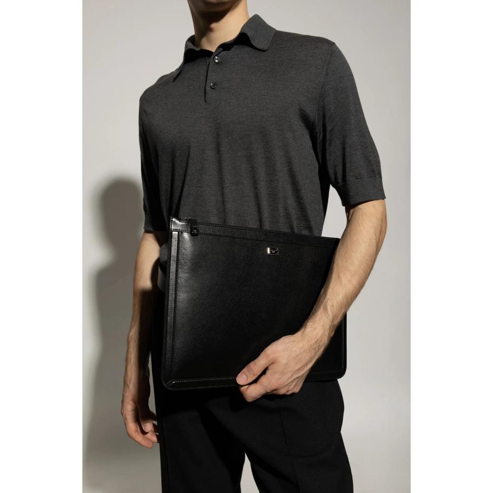 Dolce & Gabbana Leren Clutch Black Heren