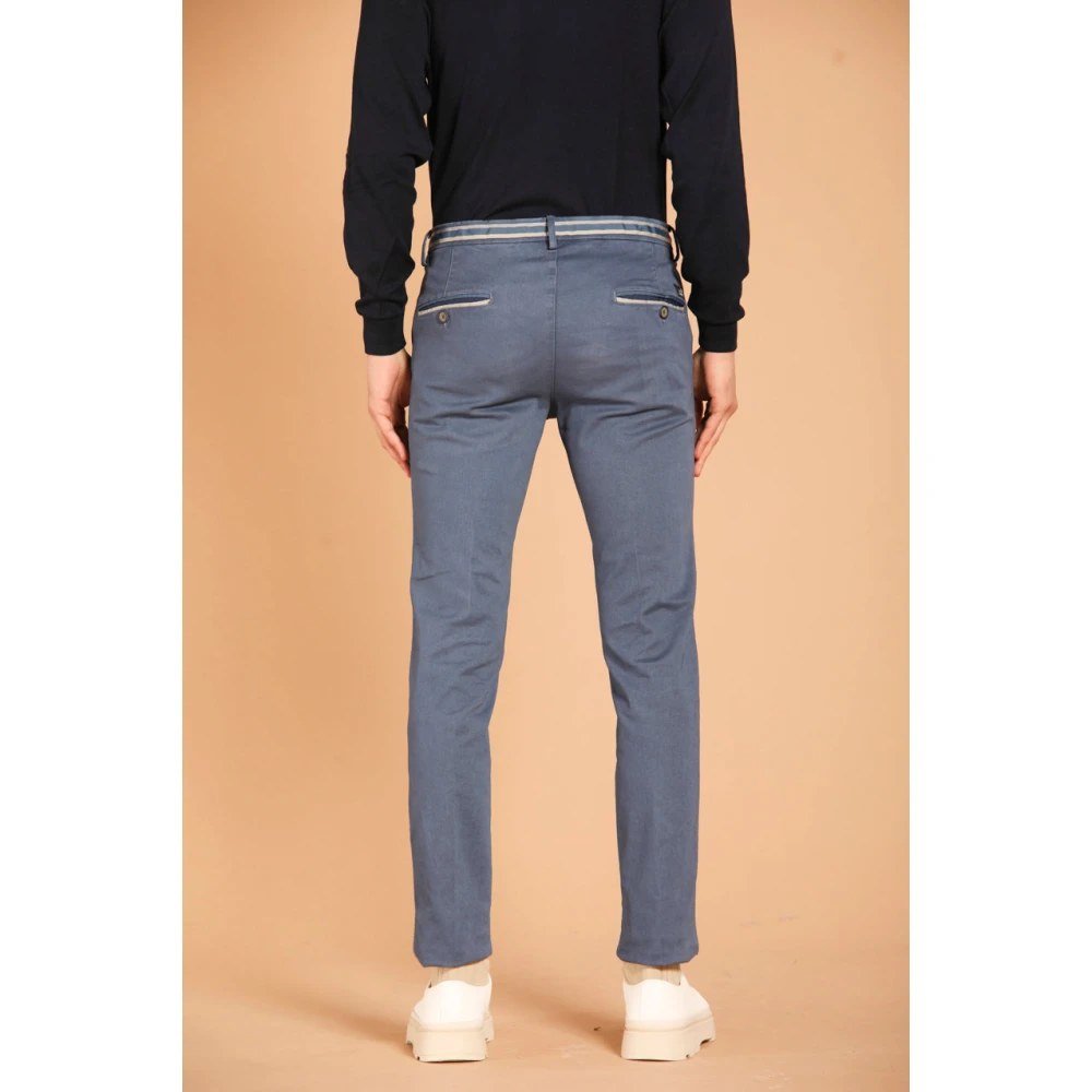 Mason's Slim Fit Winter Chino Broek Blue Heren