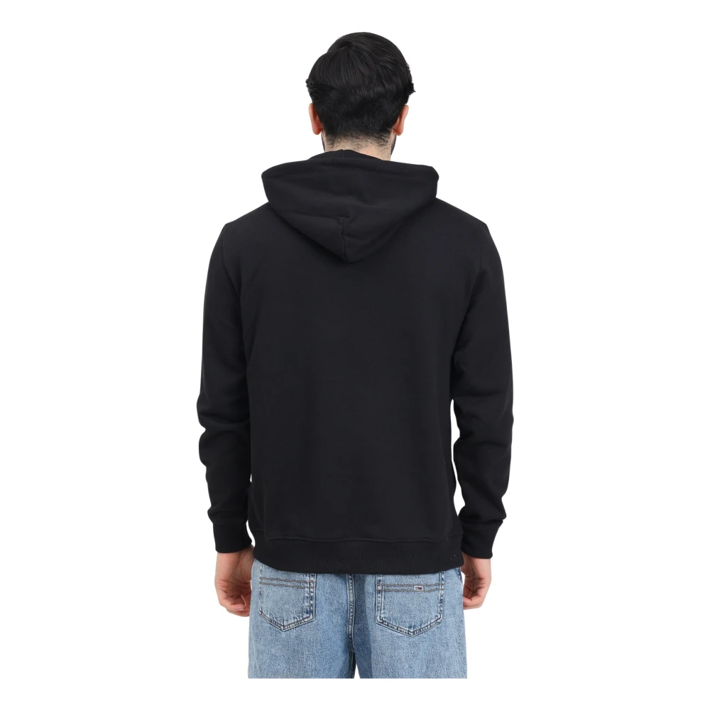 Tommy Jeans Zwarte hoodie grafisch logo streetwear stijl Black Heren