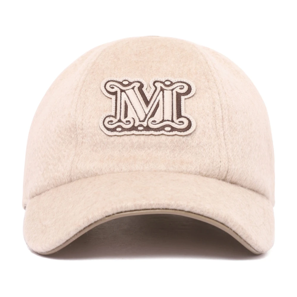 Max Mara Beige Hats & Caps, Female, 58 Cm, Cashmere Baseball Cap