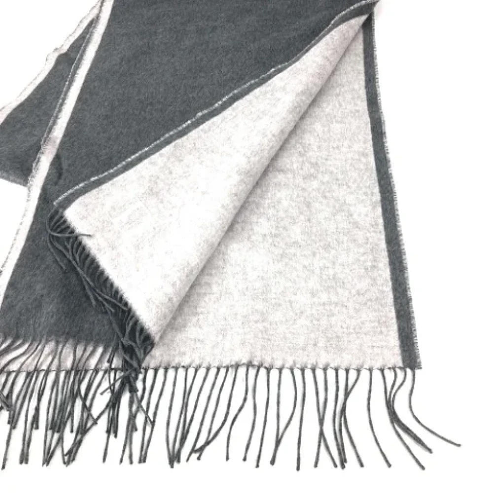 Dior Vintage Pre-owned Silk scarves Gray Dames