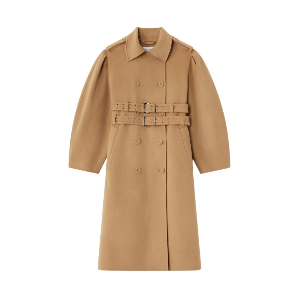 Ganni Trench Coat - Female - Trench Coats - Beige - S - Coats