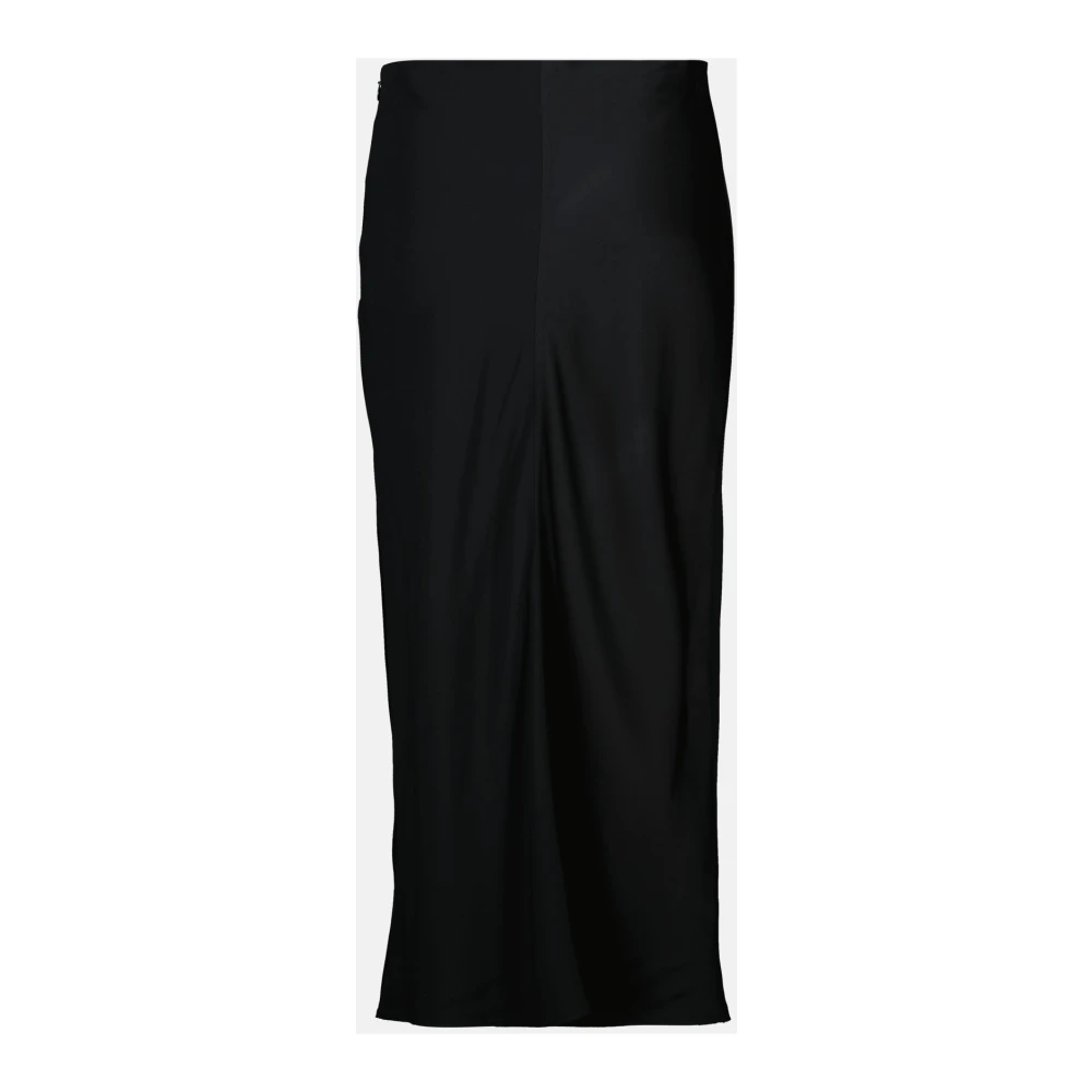 Ami Paris Zwarte Midi Rechte Rok Black Dames
