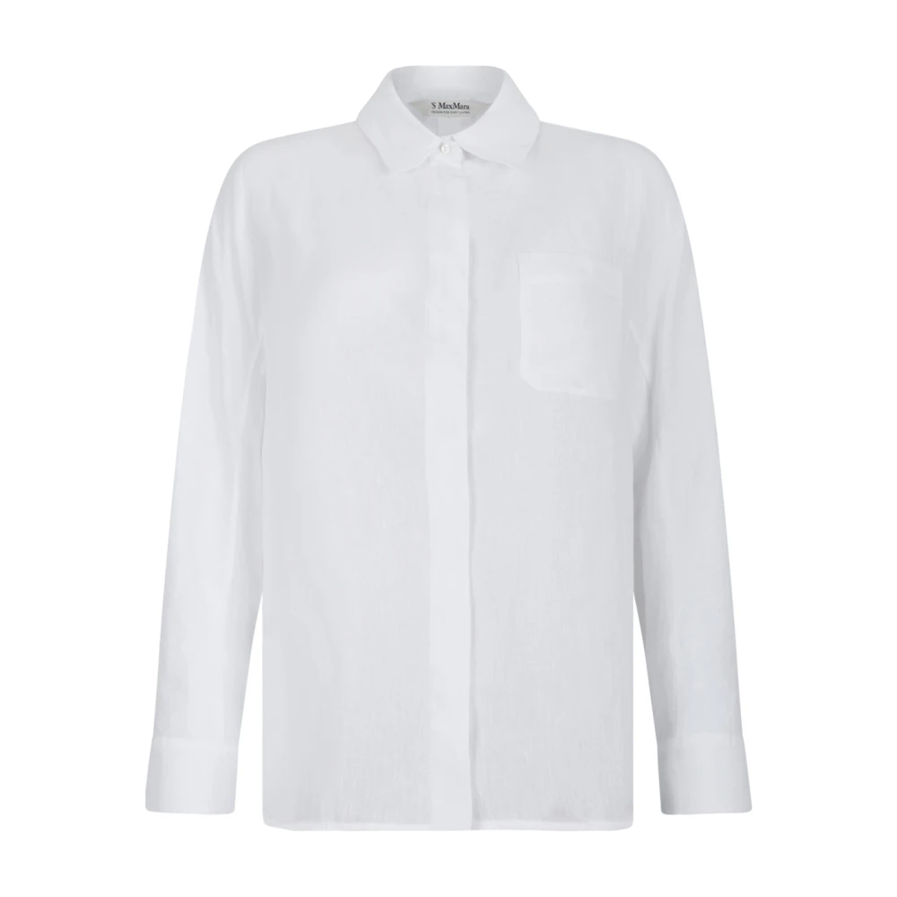 Max Mara White Beige Double-Breasted Trench Coat - Female - Shirts - S - Blouses & Shirts