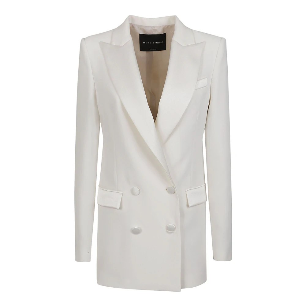Hebe Studio Beige Polyester Jas Made in Italy Beige Dames