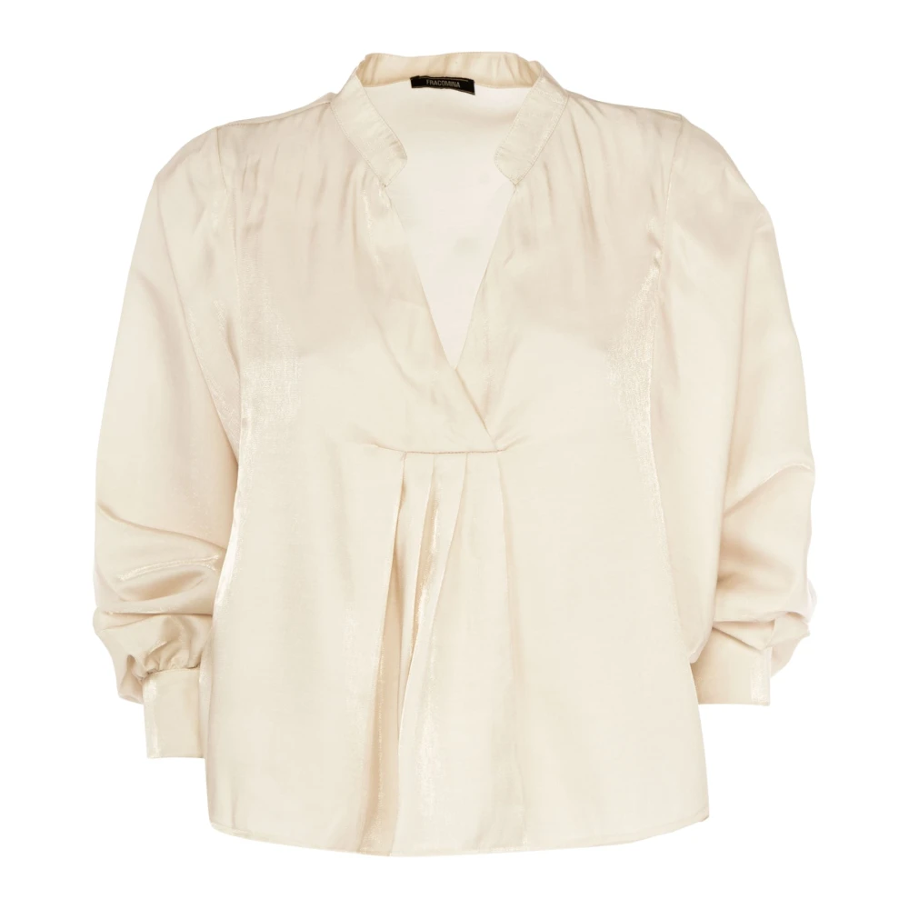 Fracomina Beige Blouse met Lange Mouwen Zomerstijl Beige Dames