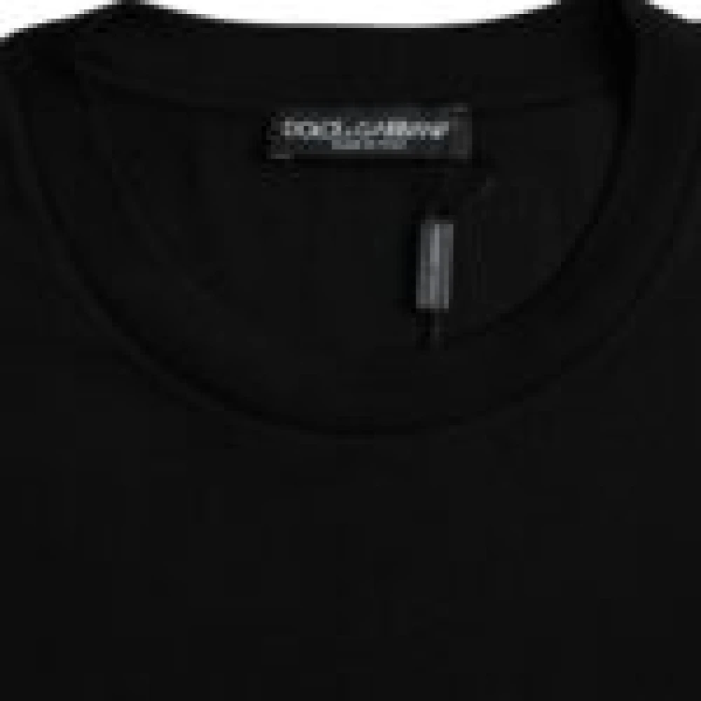 Dolce & Gabbana Zwart katoenen T-shirt met ronde hals en korte mouwen Black Heren