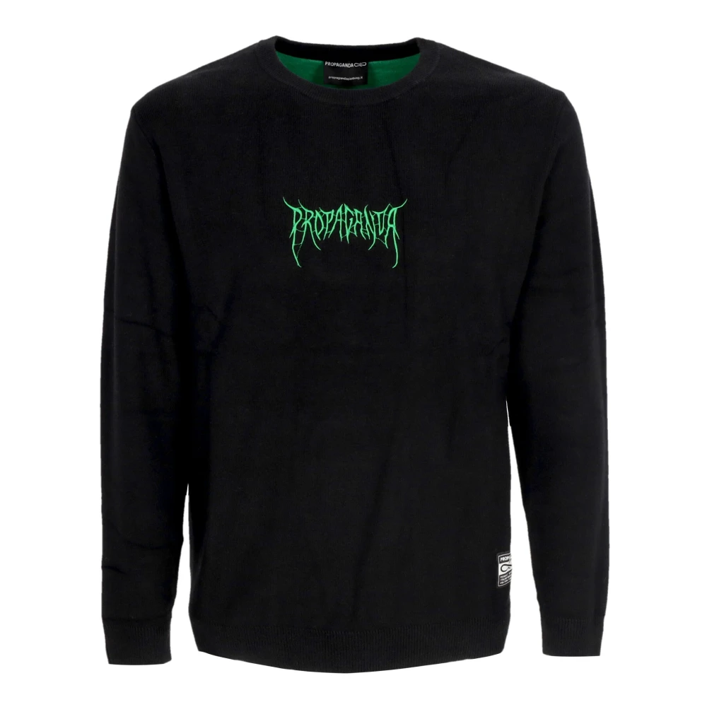 Propaganda Crown Jacquard Zwarte Trui Black Heren