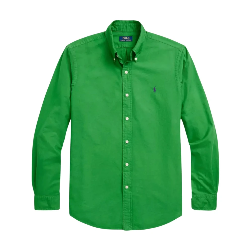 Ralph Lauren Groen shirt met Custom Fit logo Green Heren