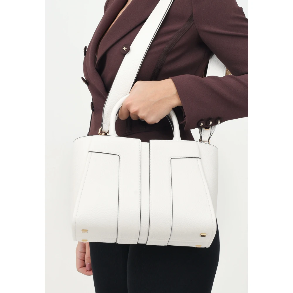 Elisabetta Franchi Minimalistische Ivory Shopper Tas Beige Dames