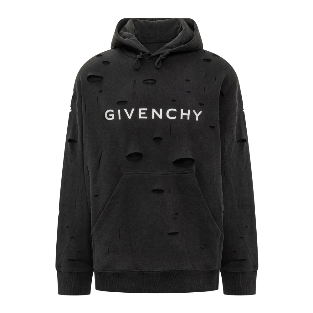 Givenchy Oversized Hole Hoodie Black Heren