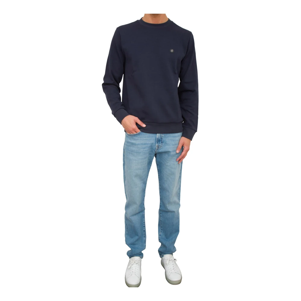 Hugo Boss Blauwe Sweatshirt Casual Urban Stijl Blue Heren