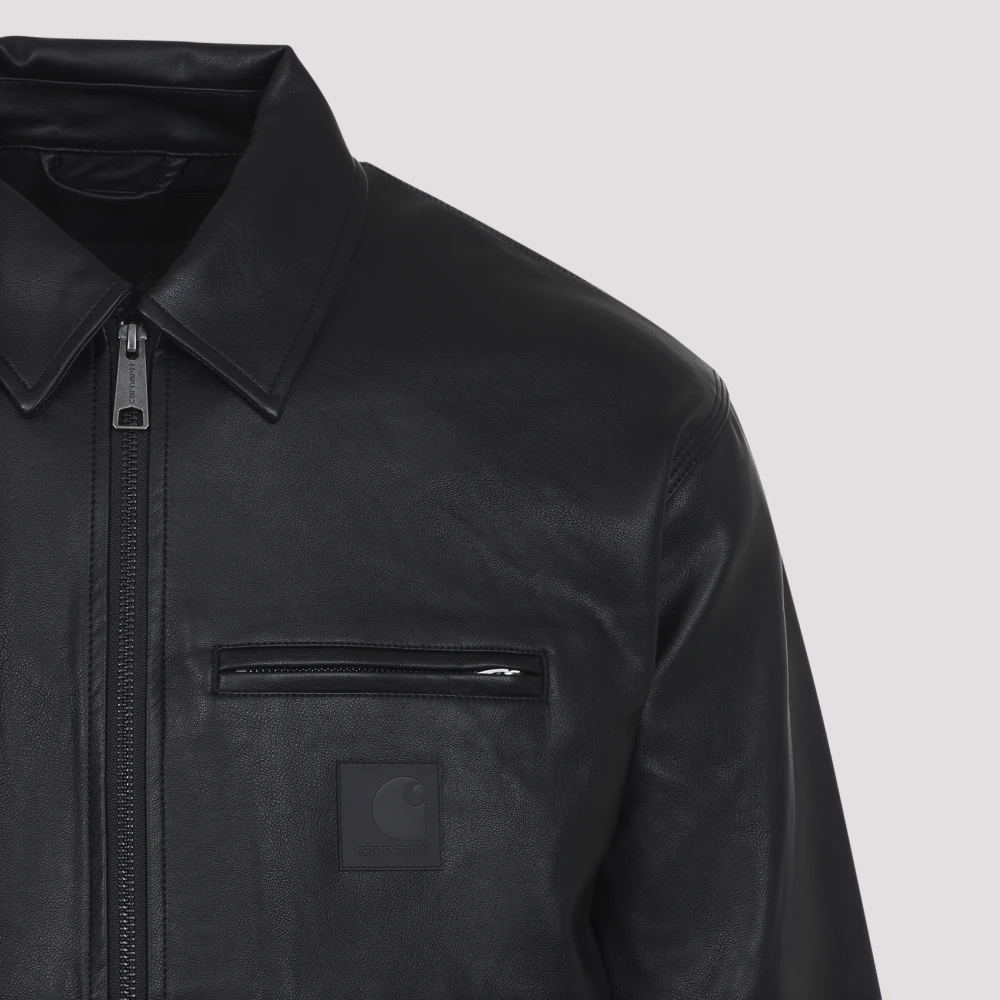 Carhartt WIP Zwarte Synthetisch Leren Ritsjas Black Heren