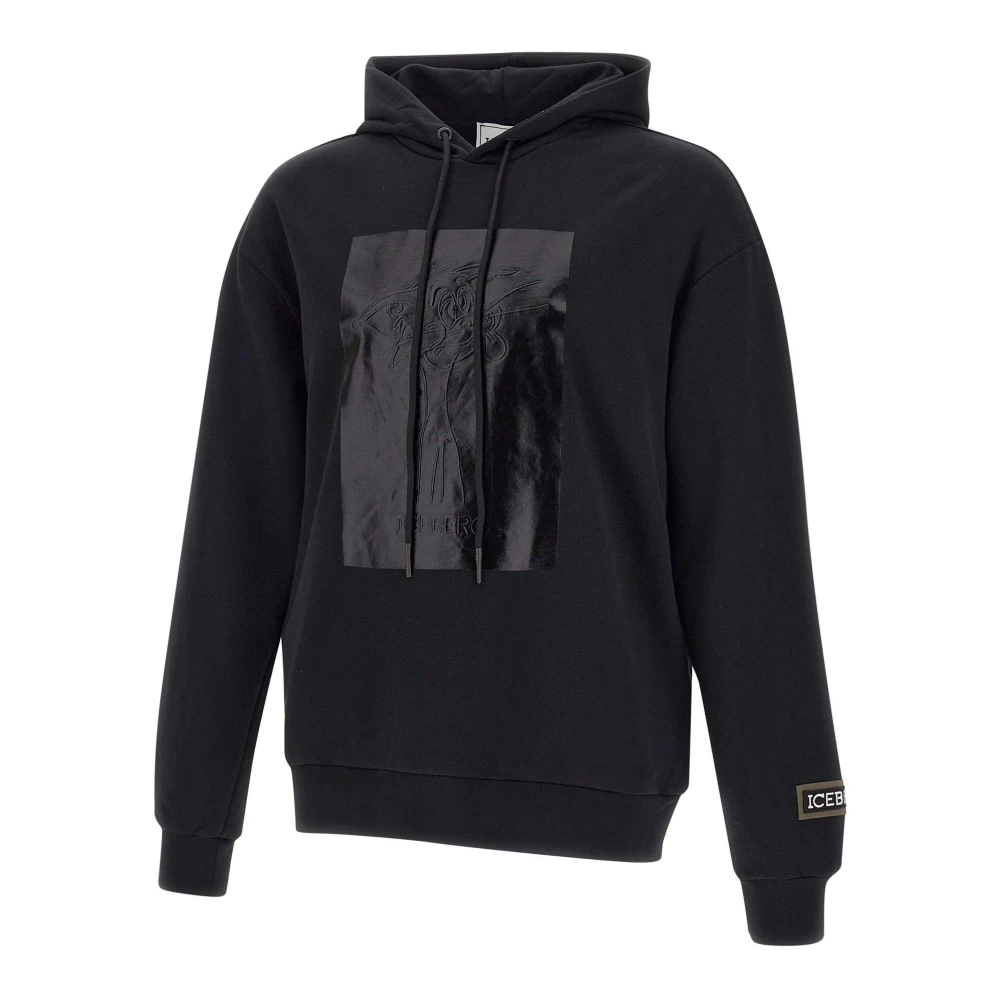 Iceberg Zwarte Hoodies Stijlvol Model Black Heren