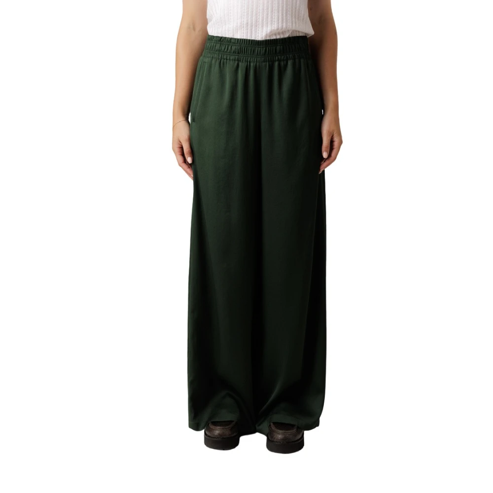 Drykorn Groene Glanzende Elastische Taillebroek Green Dames