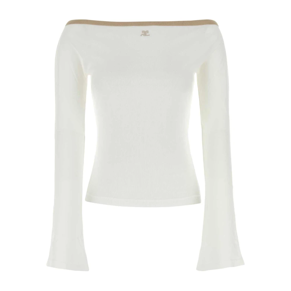 Courrèges Klassiek Wit Katoenen T-Shirt White Dames