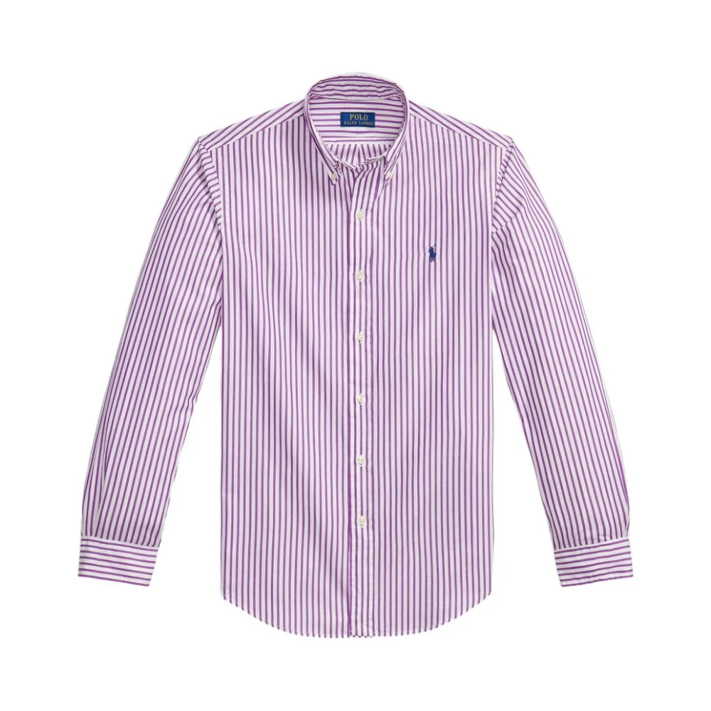 Polo Ralph Lauren Lila Randig Långärmad Skjorta