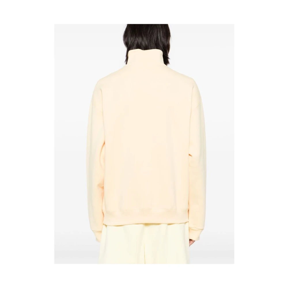 Jacquemus Beige Zip Sweater Drop Shoulder Yellow Heren