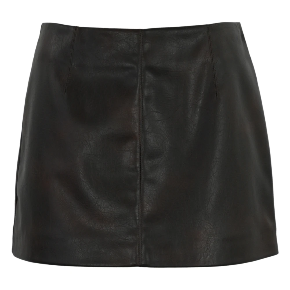 Pinko Bruine Leren Minirok Brown Dames