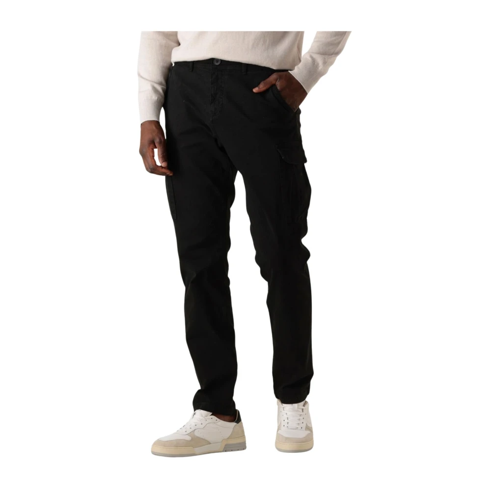 Pure Path Zwarte Cargo Broek Regular Fit Black Heren