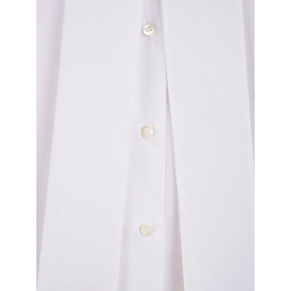 Aspesi Witte Poplin Overhemd met Mandarin Kraag White Dames