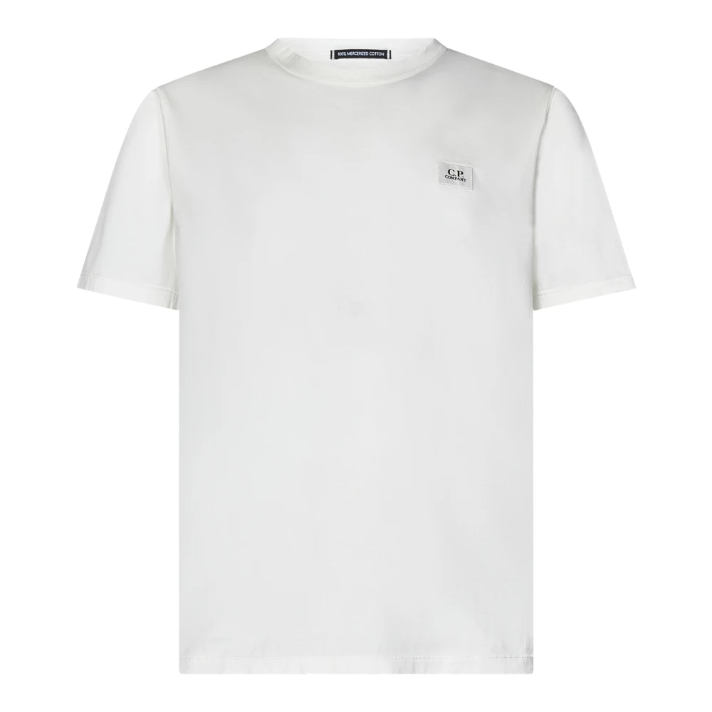 C.p. Company Men's White T-Shirts, M, T-Shirts And Polos With Logo Patch