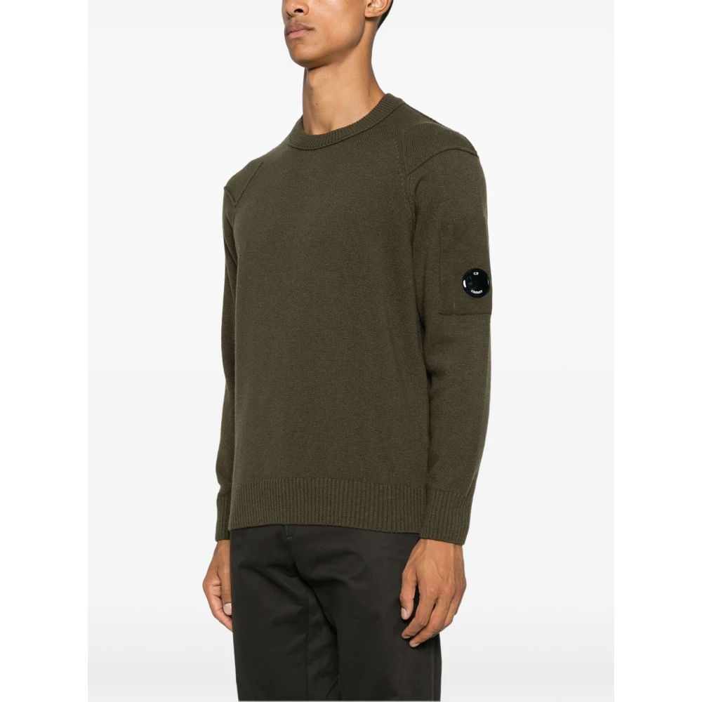 C.P. Company Groene Lamswollen Crewneck Trui Green Heren