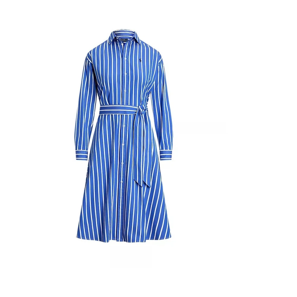 Polo Ralph Lauren Blue Shirt Dresses, Female, M, Striped Tie-Waisted Shirt Dress