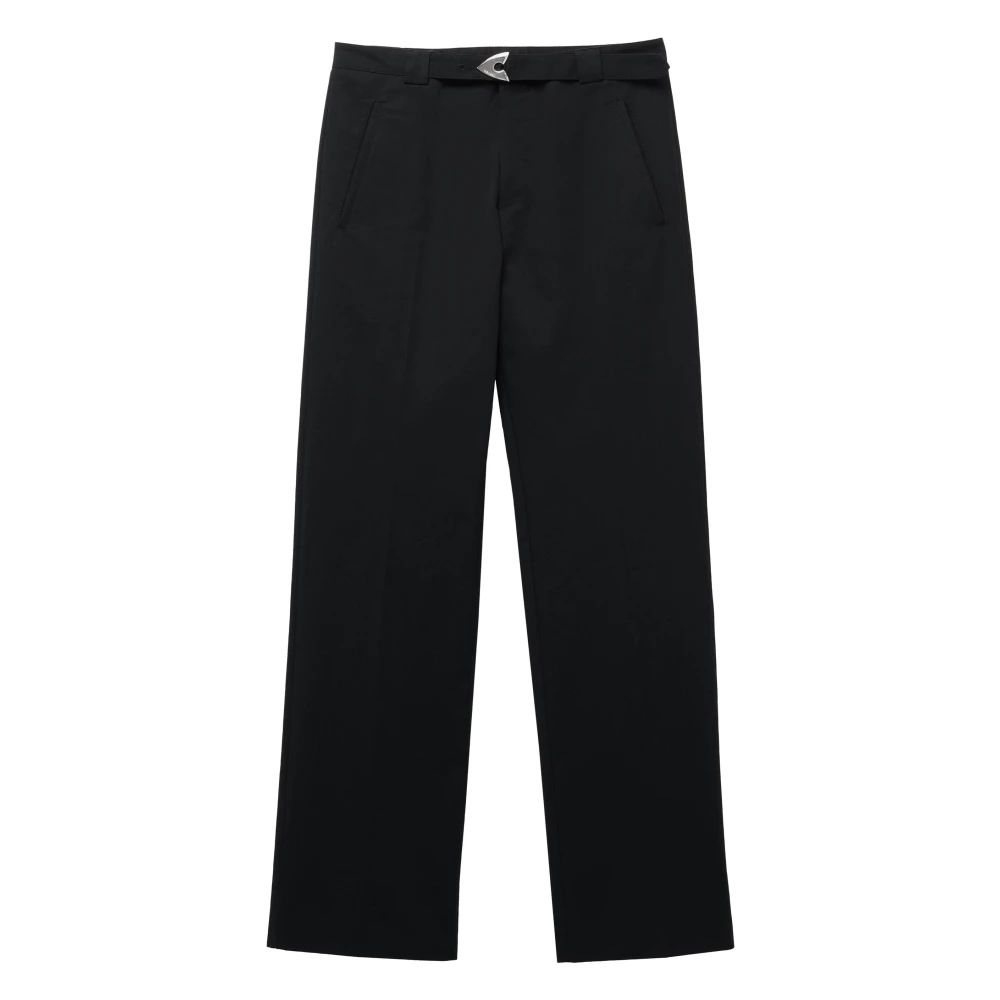 Alexander mcqueen Zwarte katoenen broek met pijlgesp Black Heren