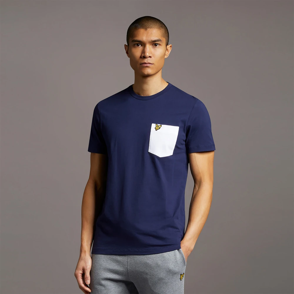 Lyle & Scott Contrast Pocket T-Shirt Elegant met een Persoonlijke Touch Blue Heren