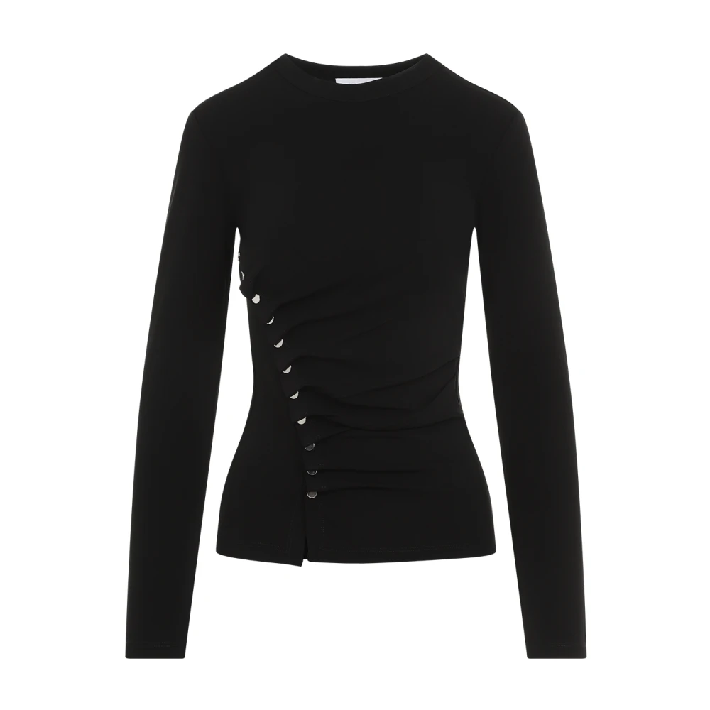 Paco Rabanne Elegant Svart Topp med Knappdetaljer Black, Dam