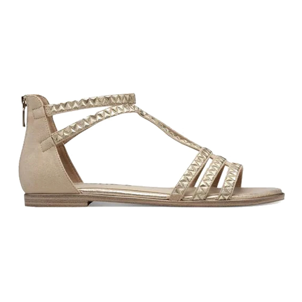 Tamaris Women's Beige Flat Sandals, 4 Uk, Geometric Sandals With Flat Sole