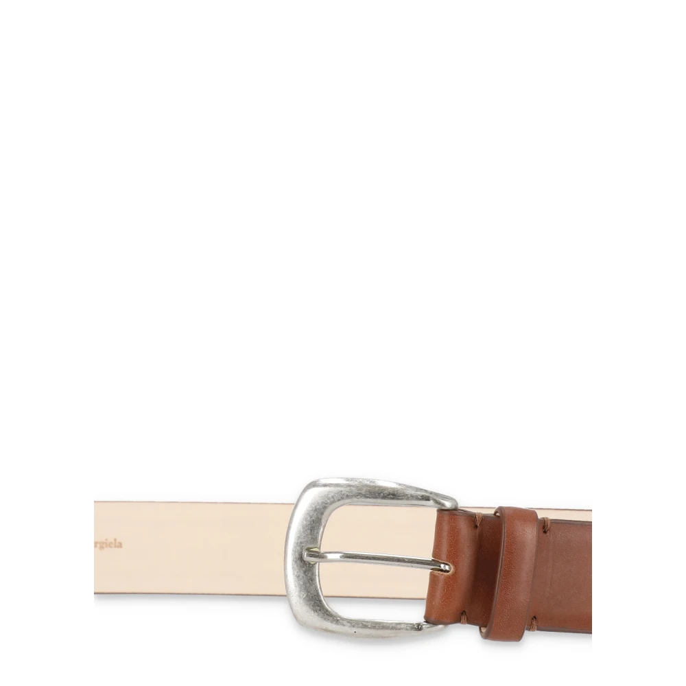 Maison Margiela Bruin Leren Riem met Metalen Gesp Brown Dames