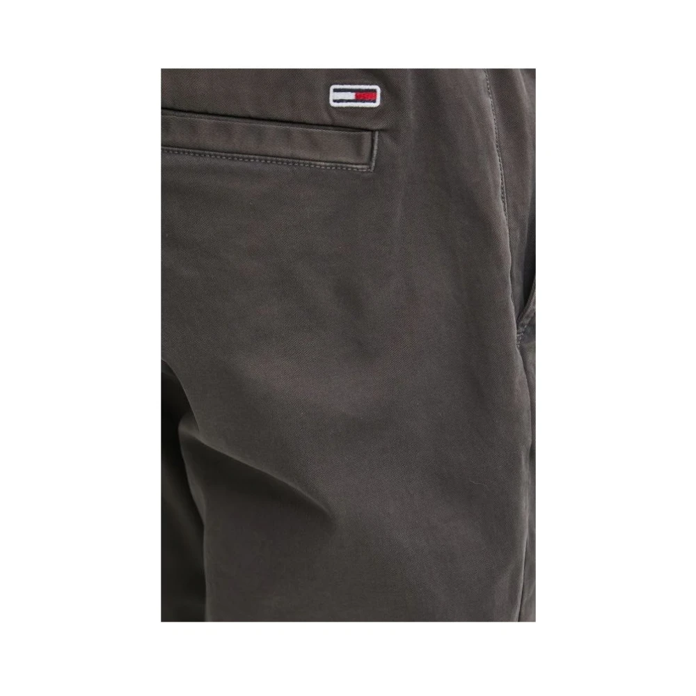 Tommy Jeans Stretch Katoenen Casual Broek Rechte Pasvorm Gray Heren