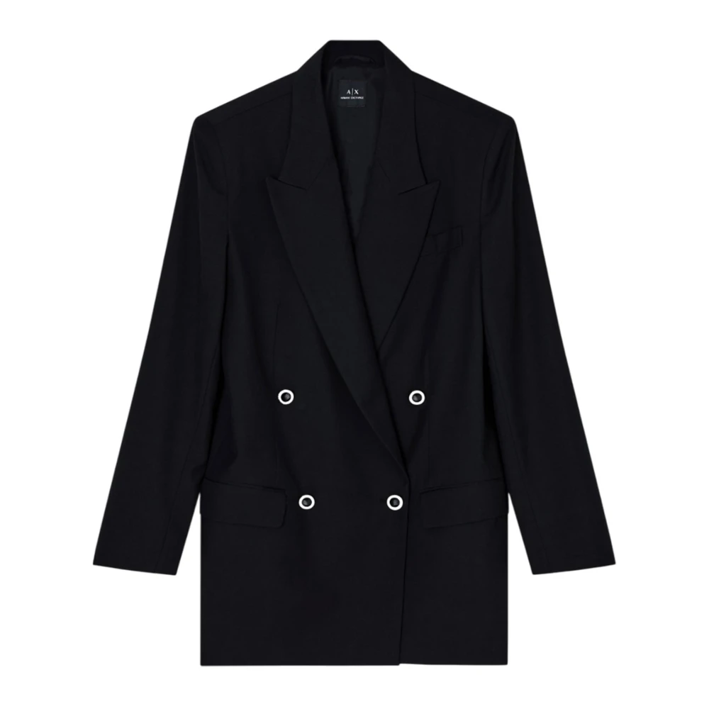 Armani Exchange Damen Schwarz Jacken, K, Sgröße: