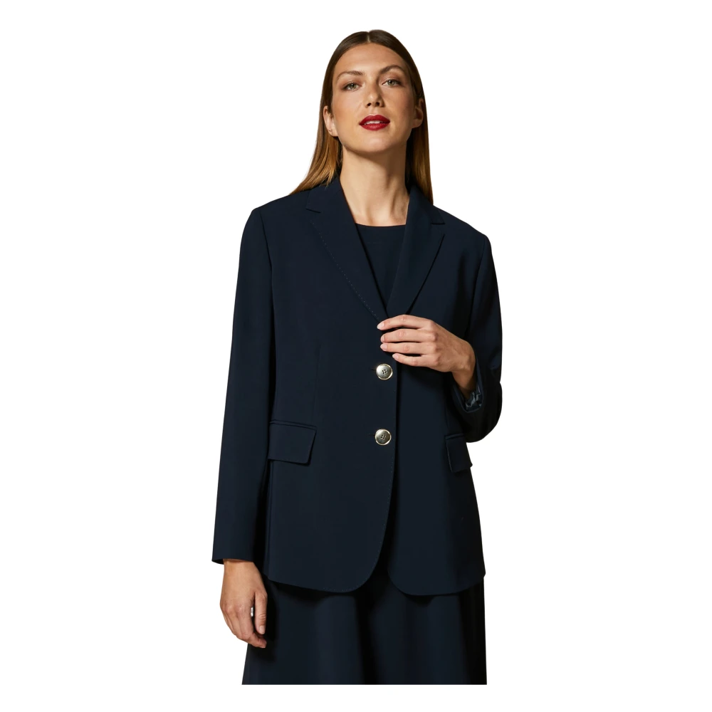Marina Rinaldi Comfort-Triacetaat Blazer met Moderne Stijl Blue Dames